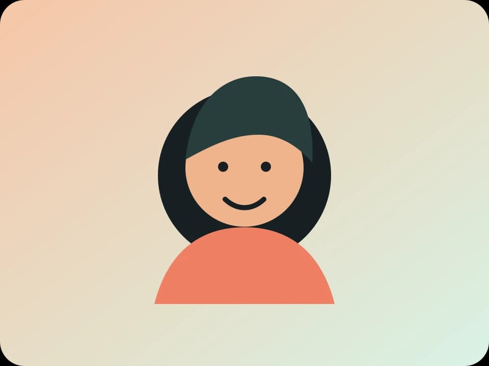 Ritratto illustrato di un personaggio dai colori vivaci