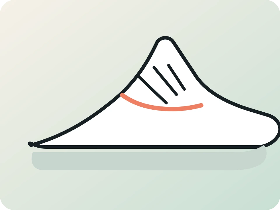 Illustrazione di una scarpa bianca su una superficie in pietra